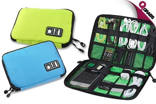 For QR45 Travel Smarter with a Gadget & Cable Organizer - Available in Blue OR Green! (QR89 Value)
